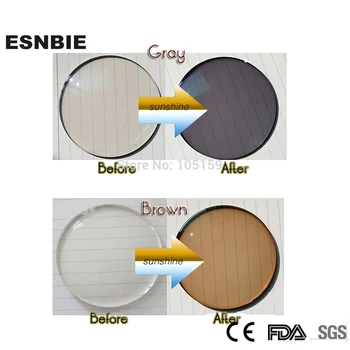 ESNBIE Özelleştirilmiş Fotokromik Lensler Reçete Lens Göz Koruması için 1.56 Endeks Asferik Lens CR39 SUNGLASS Renkli Lens