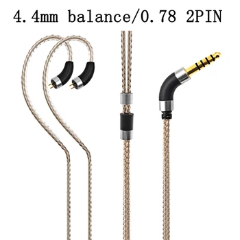 Earmax Yüksek Gümüş Kaplama OCC Yükseltme Kablosu 2 Pin 0.78 mm Pin Tel Kulaklık Kablosu 2.5/3.5/4.4 mm Dengeli Kablo
