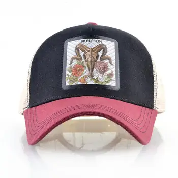 En Moda kamyon şoförü şapkası Erkekler Kadınlar Yeni beyzbol şapkası s İskelet Desen Streetwear Hip Hop beyzbol şapkası Snapback vizör kep Görüntü 2