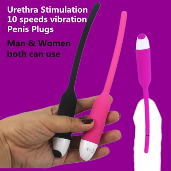 Erkek Üretra Stimülasyon Vibratör Seks Ürünleri Silikon Üretral Sesler Oyuncaklar Kateterler Iffet Cihazı Titreşimli Penis Fişler
