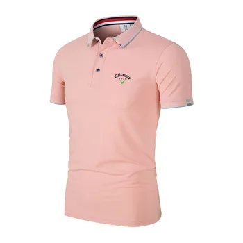Erkekler golf tişörtü 2022 Yaz Nefes Çabuk kuruyan Golf T-shirt Rahat Golf Giyim erkek polo gömlekler kısa kollu üstler Görüntü 2