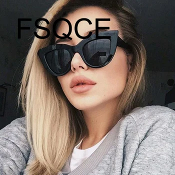 FSQCE 2021 Moda Kadın Vintage Güneş Gözlüğü Kedi Gözü Sunglass Retro Marka Tasarımcısı Kadın Pembe Ayna Güneş Gazları UV400 Görüntü 2
