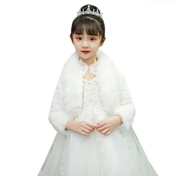 Faux Kürk Bolero Çocuklar Çiçek Kız Wrap Kış Ceket Özel Günlerinde Omuz Silkme Çocuk Düğün Şal Özel prenses pelerin