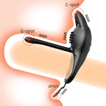 Gecikmeli Boşalma Penis Halkası Vibratör Klitoral Stimülatörü Butt Plug Anal Plug Sıvı Silikon Horoz Halka Seks Oyuncakları Çift için