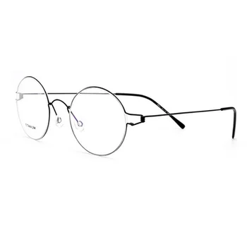 Genişlik - 138 Vidasız Çerçeveleri Gözlük Gözlük Çerçevesi erkekler için titanyum alaşımlı Ultra hafif yuvarlak kadın gözlük gözlük büyüteç yeni