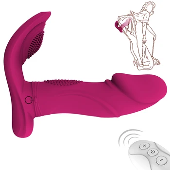Giyilebilir Yapay Penis Vibratör Uzaktan Kumanda Üç Motorlar G-spot Klitoris Stimülatörü Kadın Masturbator Yetişkin Seks Oyuncakları Kadın ve Erkek için