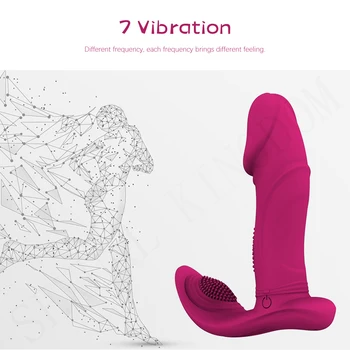 Giyilebilir Yapay Penis Vibratör Uzaktan Kumanda Üç Motorlar G-spot Klitoris Stimülatörü Kadın Masturbator Yetişkin Seks Oyuncakları Kadın ve Erkek için Görüntü 2