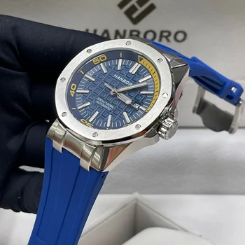 HANBORO 2022 Yeni Marka Otomatik erkek Saatler Lüks Moda Zarif Erkek izle Mekanik Aydınlık kol saati relogio masculino