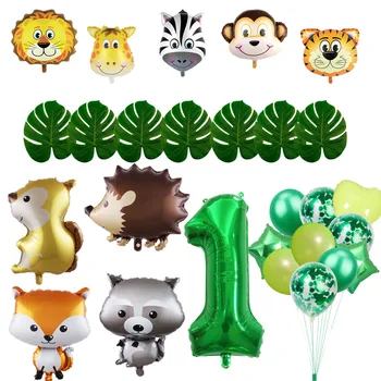 Hayvan Balonlar Doğum Günü Orman Parti Safari Parti Orman Tema Parti Balon Doğum Günü Partisi Süslemeleri Çocuklar Doğum Günü Balonlar