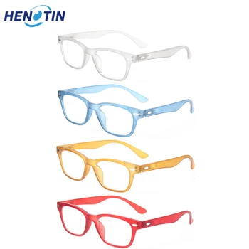 Henotin 4 Paket Bahar Menteşe okuma gözlüğü Moda Erkekler ve Kadınlar HD Diyoptri Okuyucular Gözlük +2.0 +3.0 +4.0 +5.0 +6.0