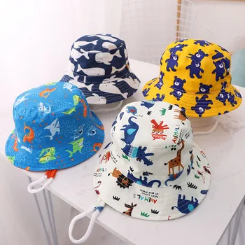 Ilkbahar Yaz Çocuklar Kova Şapka güneş şapkası Kız Erkek Açık plaj şapkası Kamp balıkçılık şapkası Rahat Baskı Erkek 6 Ay-8 Yıl Görüntü 2