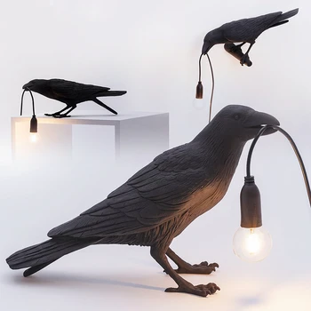 Italyan Kuş Masa Lambası Tasarımcı Reçine Gece masa lambaları Oturma Odası Yatak Odası İçin masa dekoru Gece Lambası Ev Başucu Lambası