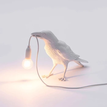 Italyan Kuş Masa Lambası Tasarımcı Reçine Gece masa lambaları Oturma Odası Yatak Odası İçin masa dekoru Gece Lambası Ev Başucu Lambası Görüntü 2