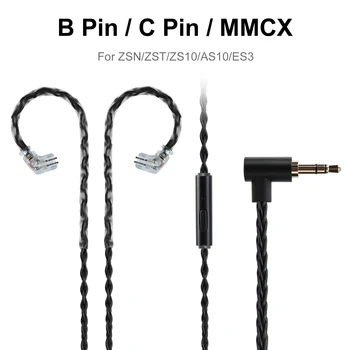 JCALLY Aşınmaya dayanıklı Bakır Örgülü Kulaklık Kulaklık Kablosu ile B / C / MMCX Pin