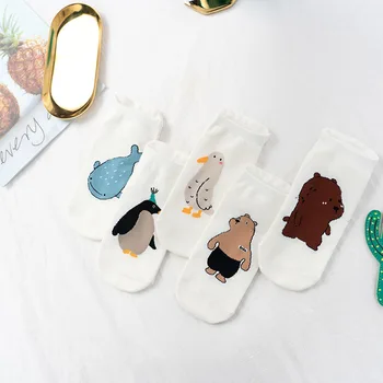 Japon Moda Sevimli Hayvan Baskı Yeni Ürün Karikatür Ayı / Tavşan / Penguen Desen Rahat komik çoraplar Kadınlar İçin noel hediyesi