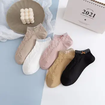 Jeseca Yeni Moda Sevimli Kadın Ayak Bileği Çorap Yaz Nefes Pamuk Dantel Iç Çamaşırı Kawaii Lolita Öğrenci Kız Kısa Ayak Bileği Çorap
