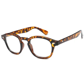 Johnny Depp Tarzı Gözlük Adam Vintage Yuvarlak Perçin Gözlük Marka Tasarım Küçük Çerçeve Gözlük Şeffaf Şeffaf Lens Oculos Görüntü 2