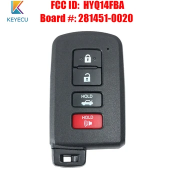 KEYECU OEM akıllı anahtar Toyota Corolla Camry Avalon için 2011 2012 2013 2014 FCC ID: HYQ14FBA IC: 1551A-14FBA KURULU #: 281451-0020