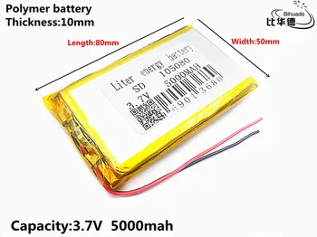 Kaliteli 3.7 V,5000mAh 105080 Polimer lityum iyon / li-ion pil tablet pc için BANKASI, GPS, mp3, mp4 Görüntü 2