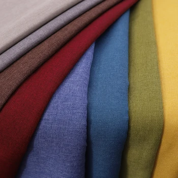 Kanepe Kumaş Keten Malzeme döşeme Dikiş DIY 30 Renk Katı Düz Kumaşlar