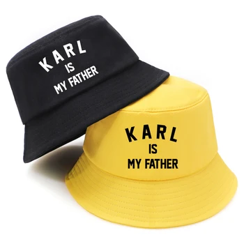 Karl benim Baba Katlanabilir erkek Kova Şapka Hip Hop Güneş Koruyucu Balıkçılık Avcılık Şapka Sokak Şapkalar Panama Açık Yetişkin Bob Şapka