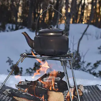 Katlanabilir Kamp Ateşi Standı Kamp Şenlik Ateşi Pişirme Standı Taşınabilir Açık mangal rafı Çelik Açık Ateş Tripod Piknik İçin