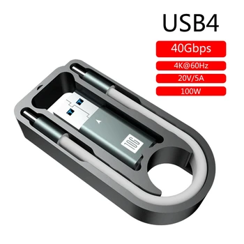 Kısa USB C Kablosu,USB C USB C Esnek Kablo Desteği ThunderRate 4/3, USB4, PD 100W Hızlı Şarj, 4K Video,40Gbps Veri