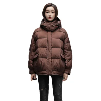 Kış Aşağı Pamuk Ceket Kadınlar Yeni Kapşonlu Casual Sıcak Ekmek Giyim Kore Siyah Mavi Sarı Moda Kısa Parkas Ceket N1289