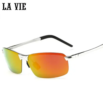 LA VIE Polarize Çerçevesiz Güneş Gözlüğü Klasik Spor Tasarım Erkekler Ayna Kaplama Alaşım Çerçeve Gözlükleri LV8143 Görüntü 2