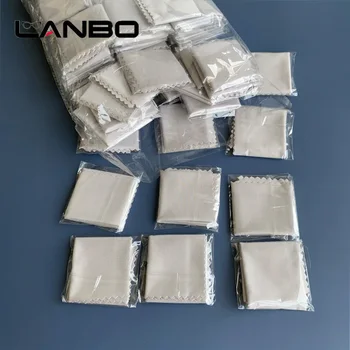 LANBO 100pcs 145*175mm Bireysel Ambalaj Gri Mikrofiber Gözlük Lens Telefon Ekran Temizlik Mendil İçin Bez Temizlik 