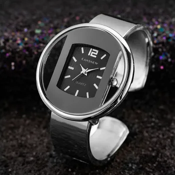 Lüks Marka Altın Gümüş Kadın Saatler Çelik Bayanlar İzle Yaratıcı Kız Kuvars Kol Saati Saat Saat Montre Relogio Feminino Görüntü 2