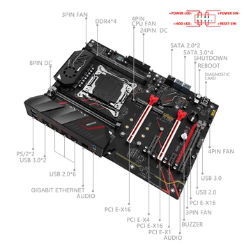 MAKİNİST E5 MR9A PRO MAX Anakart Kiti İle E5 2666 V3 CPU İşlemci LGA 2011-3 Set Desteği SATA 3 M. 2 NVME Dört Kanallı ATX Görüntü 2