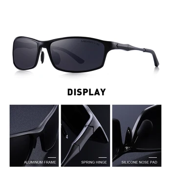 MERRYS tasarım Erkekler Klasik Alüminyum Alaşım Güneş Gözlüğü HD Polarize Güneş Gözlüğü Erkekler Için Açık Spor UV400 Koruma S8266 Görüntü 2
