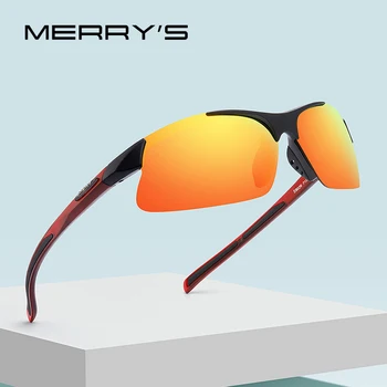 MERRYS tasarım Erkekler Polarize Açık Spor Güneş Gözlüğü Kadın Yarım Çerçeve Gözlük Gözlük Koşu UV400 Koruma S9026