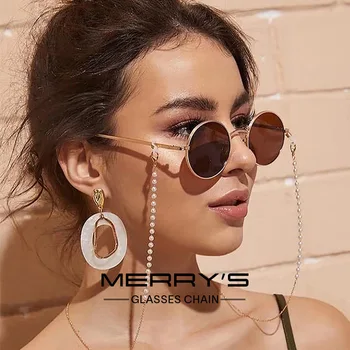 MERRYS tasarım Gözlük Zinciri Kadın Erkek Akrilik Inci Kristal Gözlük Zincirleri moda takı