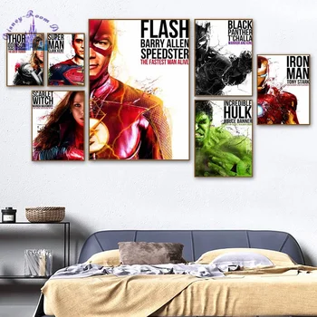 Marvel Demir Adam Avengers sanat baskı Posteri Tony Stark Peter Parker Ironman Örümcek adam Tuval Boyama Sanatı İç Savaş Uzak ev Görüntü 2