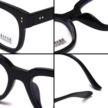 Mavi ışık engelleme bilgisayar gözlük erkekler kadınlar için Anti göz yorgunluğu gözlük Retro tırnak PC Lens asetat çerçeve Görüntü 2