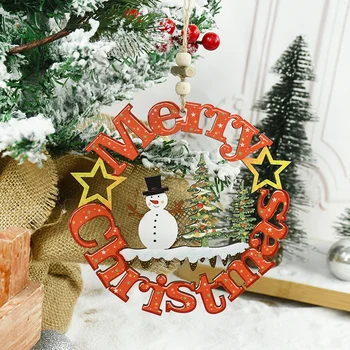 Merry Christmas Ahşap El Sanatları Kolye Kapı Sundurma askı süsleri Noel Partisi Süslemeleri Ev İçin Yeni Yıl Hediye Navidad Görüntü 2