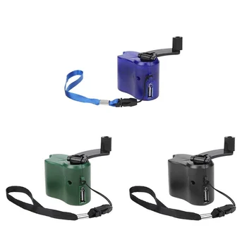 Mini Kompakt El Krank Şarj Manuel Jeneratör Cep Telefonu Acil Şarj Cihazı USB şarj aleti Bağlı Kalmak Açık Survival Görüntü 2
