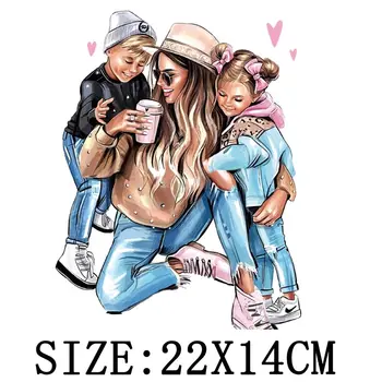 Moda Anne Ve Çocuklar demir - On ısı transferi Sticker giyim İçin DIY A-Level Yamalar Giysi İçin Anne Erkek Ve Kız Aplike Dekor Görüntü 2