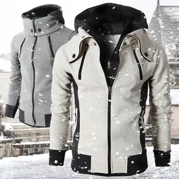 Moda Erkek Casual Kapşonlu Ceketler Mont Serin Adam Moda Sonbahar Kış Slim Fit Kabanlar Tops Artı Boyutu (M-3XL)
