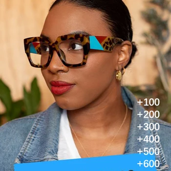Moda Marka okuma gözlüğü Kadın Overside Kare Şeffaf Optik Gözlük Çerçeveleri Kadın Retro Reçete Gözlük Temizle
