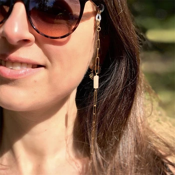 Moda Taş Metal Gözlük Zinciri Kadın Gözlük Kordon Güneş Gözlüğü Zincirleri Kordon Tutucu Tutucu Gözlük Kordon Boyun Askısı Halat