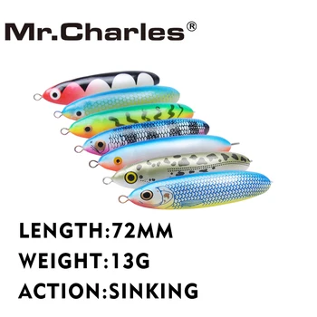 Mr. charles MR01 72mm/65mm 13g / 9.5 g Batan Buz Kalem balık yemi Yapay Boyama Buz Balıkçılık Kalem Cazibesi Sert B