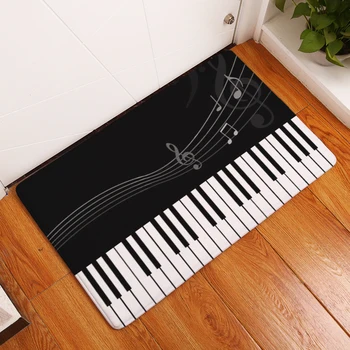 Müzikal Piyano Not Baskı Koridor Giriş Paspas Geometrik Desen Banyo Halı Ev Dekor Emici Mutfak kilim