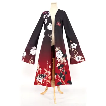 Nijisanji Vox Akuma Cosplay Pelerin Lüks VTuber Baba Peruk ve Küpe Unisex Japon Haori Elbise Görüntü 2