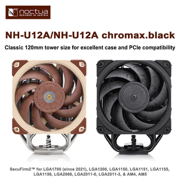Noctua NH-U12A kromaks.siyah 7 boruları Kulesi CPU soğutucu Çift 120mm PWM Sessizlik Fan radyatör LGA1700 İçin 115X1200 2011 AM4 AM5