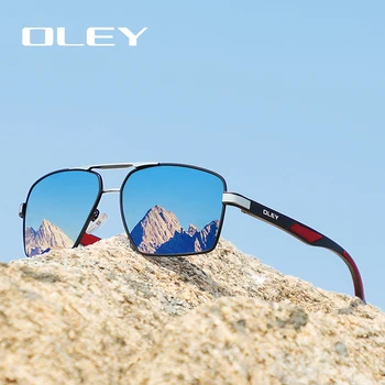 OLEY Marka Tasarım Klasik Pilot Polarize Güneş Gözlüğü erkek Alüminyum Renk Değişimi Lens Gözlük Oculos de sol özel logo Kabul