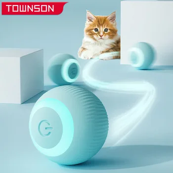 Otomatik Haddeleme Topu Elektrikli Kedi Topu Oyuncaklar Akıllı Kedi İnteraktif Oyuncaklar Eğitim Kendinden hareketli Yavru Oyuncaklar Kapalı Oyun için