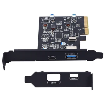 PCI-E PCI Express USB 3.1 Gen2 10Gbps Hub Tip A ve Tip C 2-Port PCIe Genişleme Adaptörü Kartı Windows 7/8/8. 1/10 / Linux